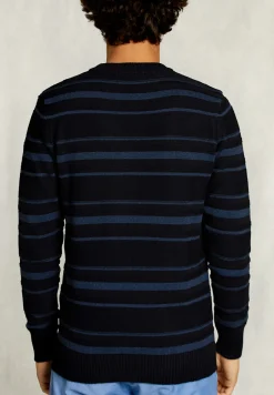 Online River Woods Custom fit gestreepte pima katoen trui blauw -