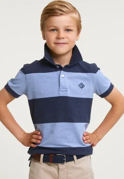 Clearance River Woods Custom fit gestreepte stretch polo night blue mix/seashore mix -