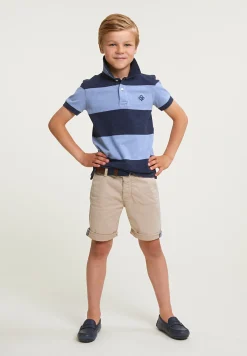 Clearance River Woods Custom fit gestreepte stretch polo night blue mix/seashore mix -