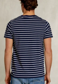 Online River Woods Custom fit gestreepte T-shirt oxford blue -