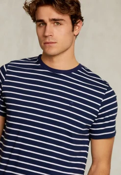 Online River Woods Custom fit gestreepte T-shirt oxford blue -