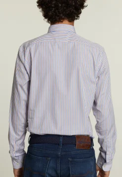 Online River Woods Custom fit getreept hemd multi -