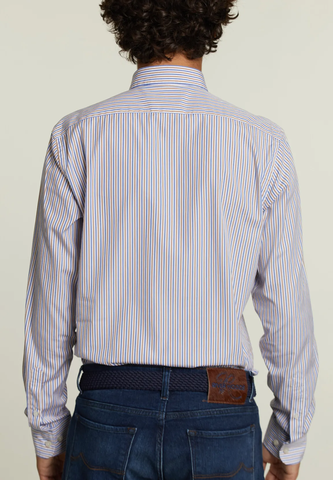 Online River Woods Custom fit getreept hemd multi -