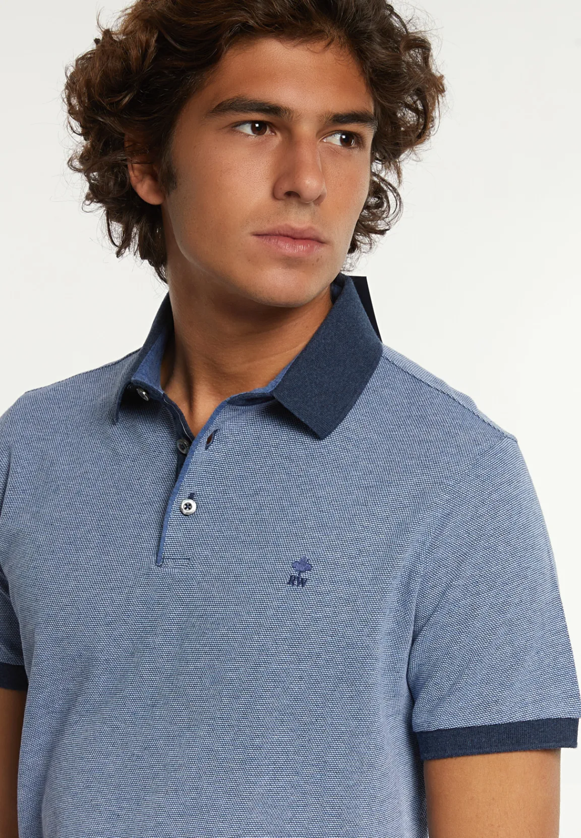 Hot River Woods Custom fit jacquard pique polo frost mix -