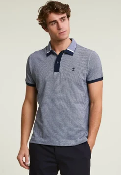 Online River Woods Custom fit jacquard polo navy/écru -