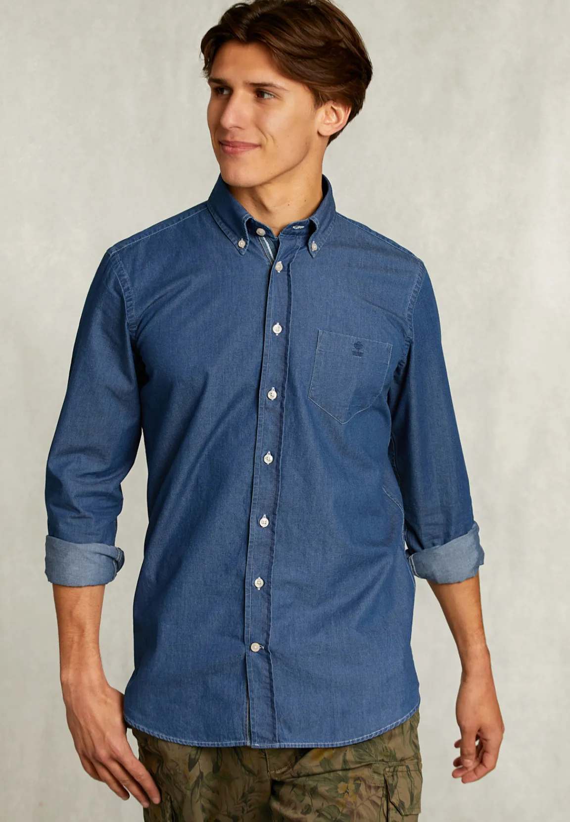Hot River Woods Custom fit jeanshemd dk bleach -