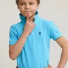 Online River Woods Custom fit katoenen basic stretch polo acqua -