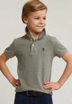 New River Woods Custom fit katoenen basic stretch polo lt safari mix -