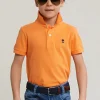 Online River Woods Custom fit katoenen basic stretch polo peach -