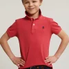 New River Woods Custom fit katoenen basic stretch polo sunset -