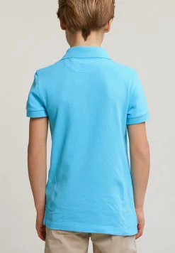 Online River Woods Custom fit katoenen basic stretch polo acqua -