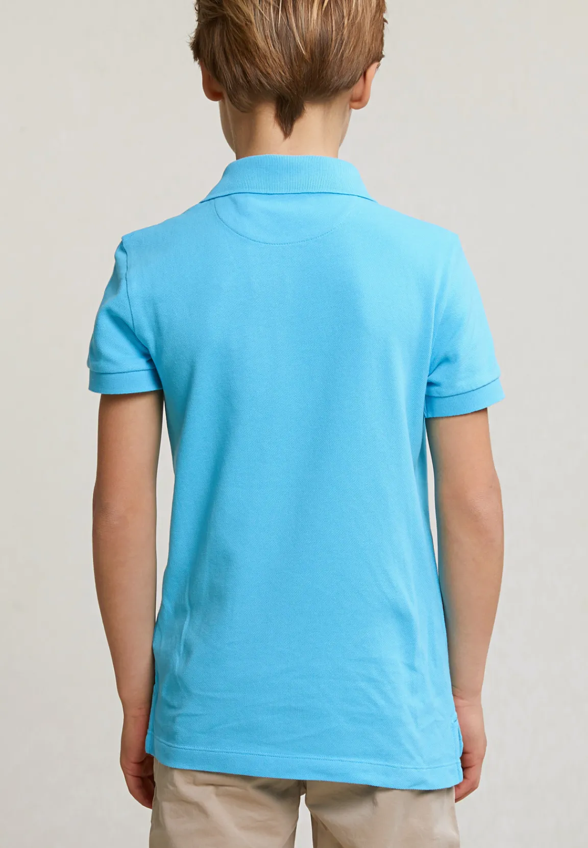 Online River Woods Custom fit katoenen basic stretch polo acqua -