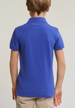 Fashion River Woods Custom fit katoenen basic stretch polo reef blue -