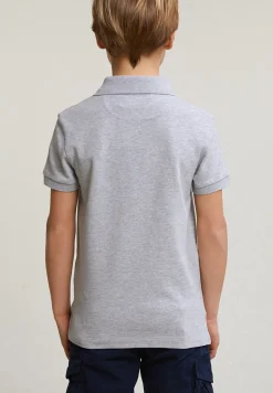 Outlet River Woods Custom fit katoenen basic stretch polo oyster mix -