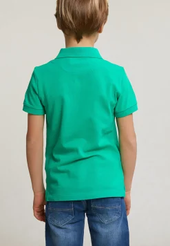 Best River Woods Custom fit katoenen basic stretch polo jungle green -
