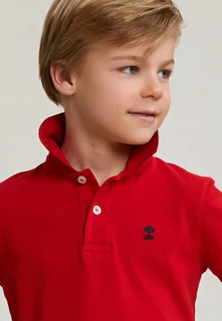 Clearance River Woods Custom fit katoenen basic stretch polo harvard red -