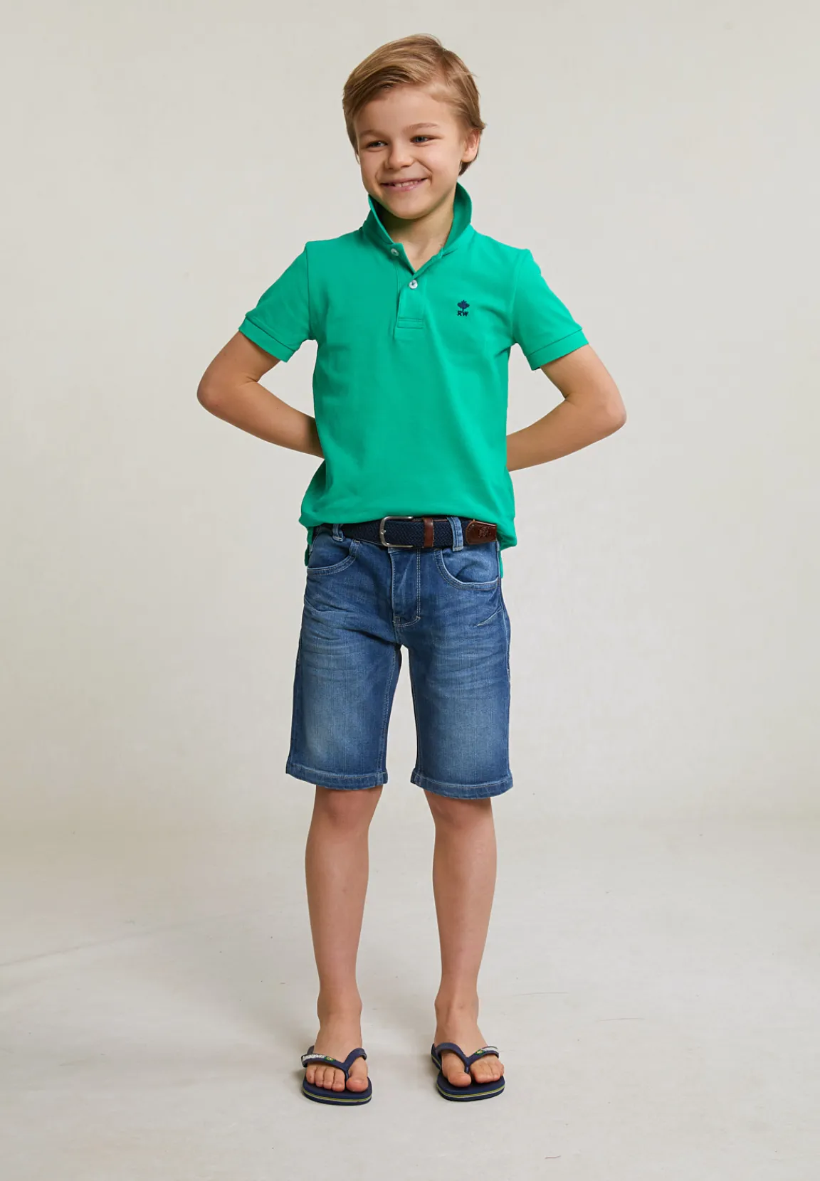 Best River Woods Custom fit katoenen basic stretch polo jungle green -