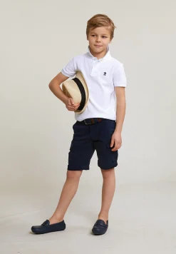 Fashion River Woods Custom fit katoenen basic stretch polo wit -
