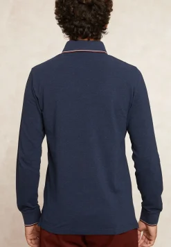 Online River Woods Custom fit katoenen fancy pique polo moonlight mix -