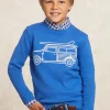 Discount River Woods Custom fit katoenen fantasietrui ronde hals evening blue -