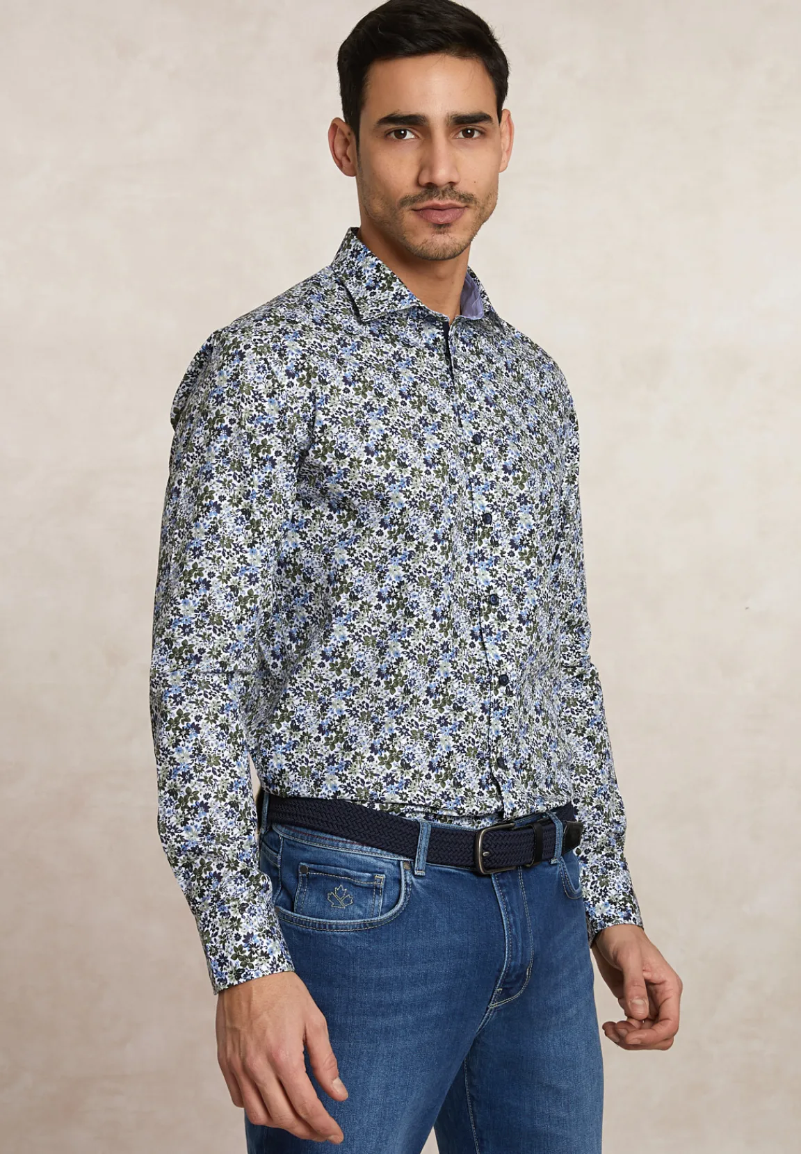 Clearance River Woods Custom fit katoenen gebloemd hemd multi -
