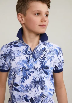 Sale River Woods Custom fit katoenen gebloemde polo écru -