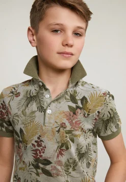 Sale River Woods Custom fit katoenen gebloemde polo lt safari mix -