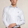 Outlet River Woods Custom fit katoenen geruit hemd wit -
