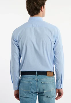Sale River Woods Custom fit katoenen geruit hemd wit en blauw -