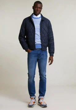 Outlet River Woods Custom fit katoenen gestreepte trui ronde hals lt hamptons mix -