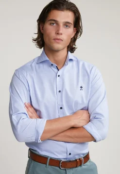 Online River Woods Custom fit katoenen hemd blauw -