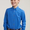 Sale River Woods Custom fit katoenen hemd crown blue -