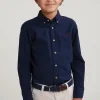 Hot River Woods Custom fit katoenen hemd navy -