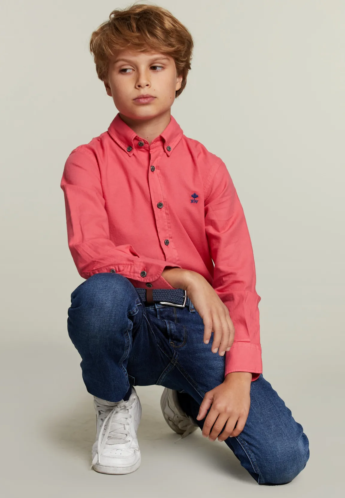 Sale River Woods Custom fit katoenen hemd rose -