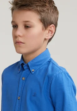 Sale River Woods Custom fit katoenen hemd crown blue -