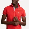 Fashion River Woods Custom fit katoenen polo stanford red -