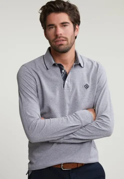 Clearance River Woods Custom fit katoenen polo inox mix -