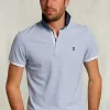 New River Woods Custom fit katoenen polo seawater mix -