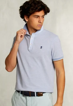 Discount River Woods Custom fit katoenen polo dark oyster mix -
