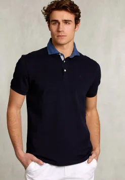 Online River Woods Custom fit katoenen polo navy -