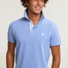New River Woods Custom fit katoenen polo dark sky mix -