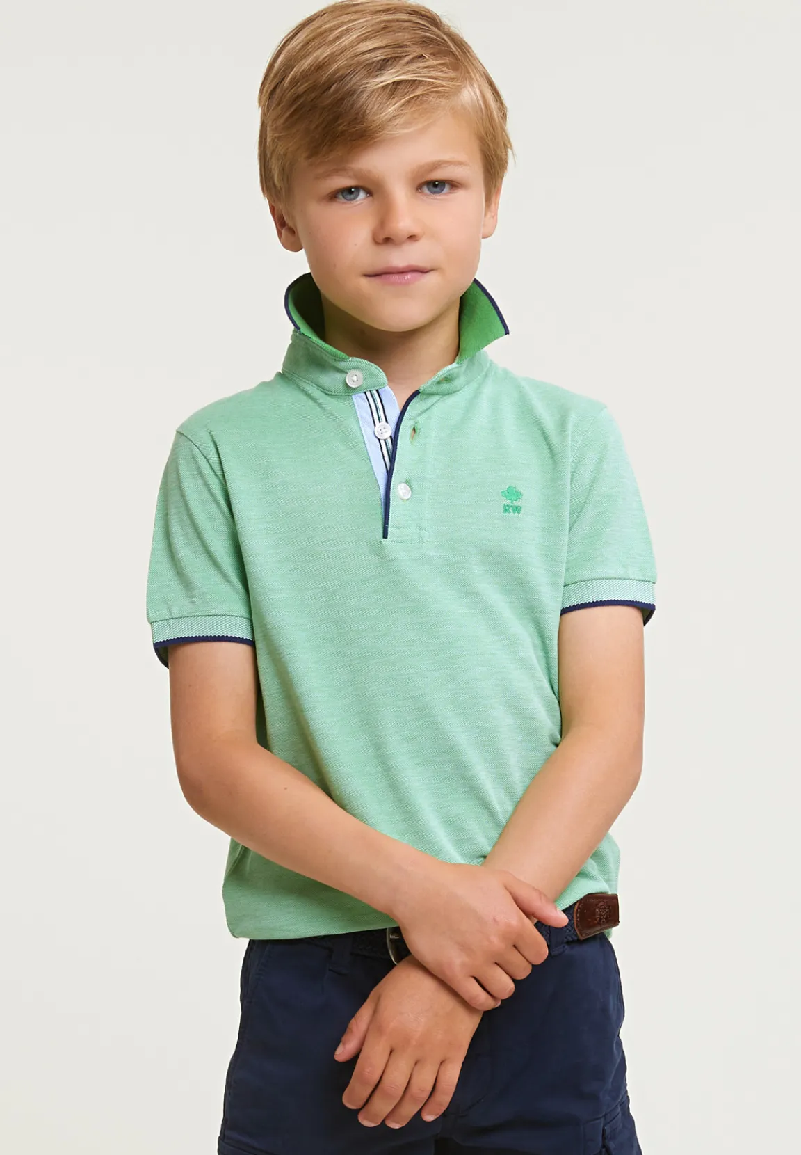 Sale River Woods Custom fit katoenen polo breadfruit -