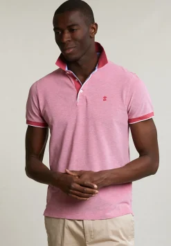 Hot River Woods Custom fit katoenen polo short sleeves sunset -