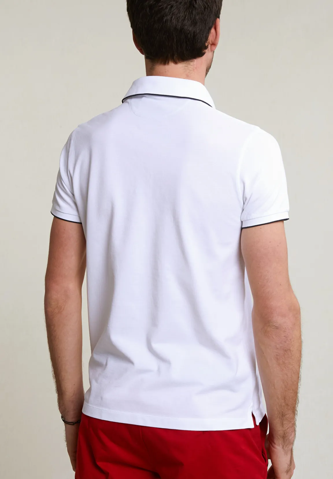 Fashion River Woods Custom fit katoenen polo wit -