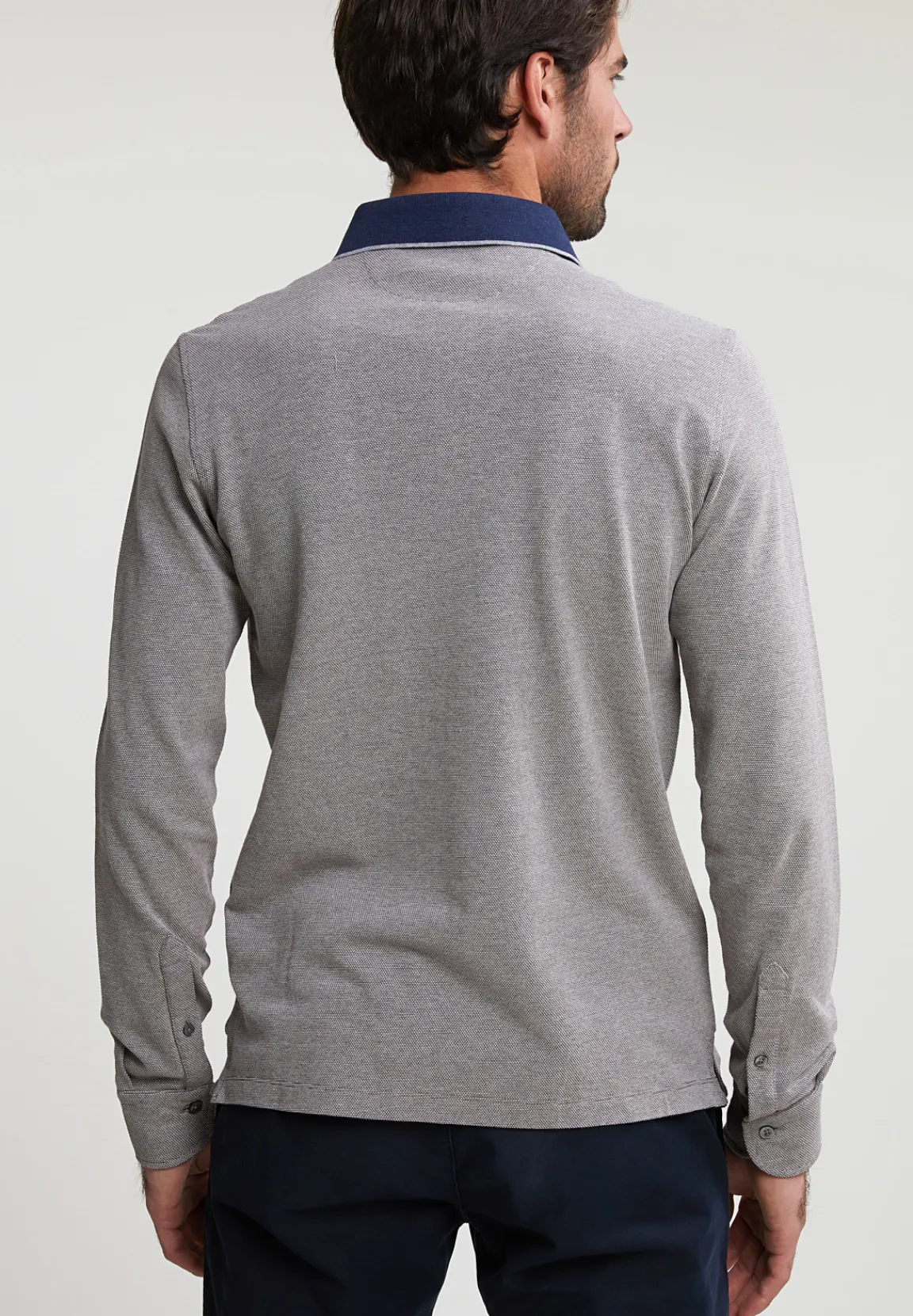 Online River Woods Custom fit katoenen polo inox mix -