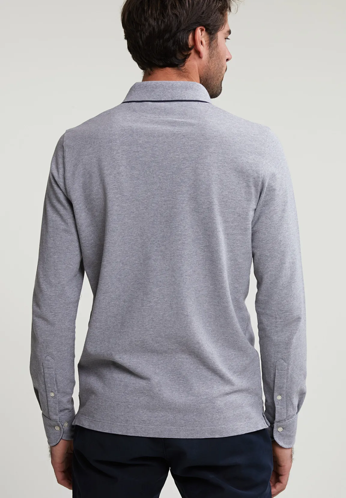 Clearance River Woods Custom fit katoenen polo inox mix -