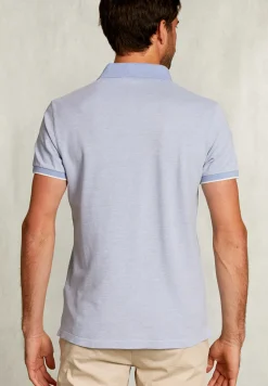 Sale River Woods Custom fit katoenen polo dark chambray mix -