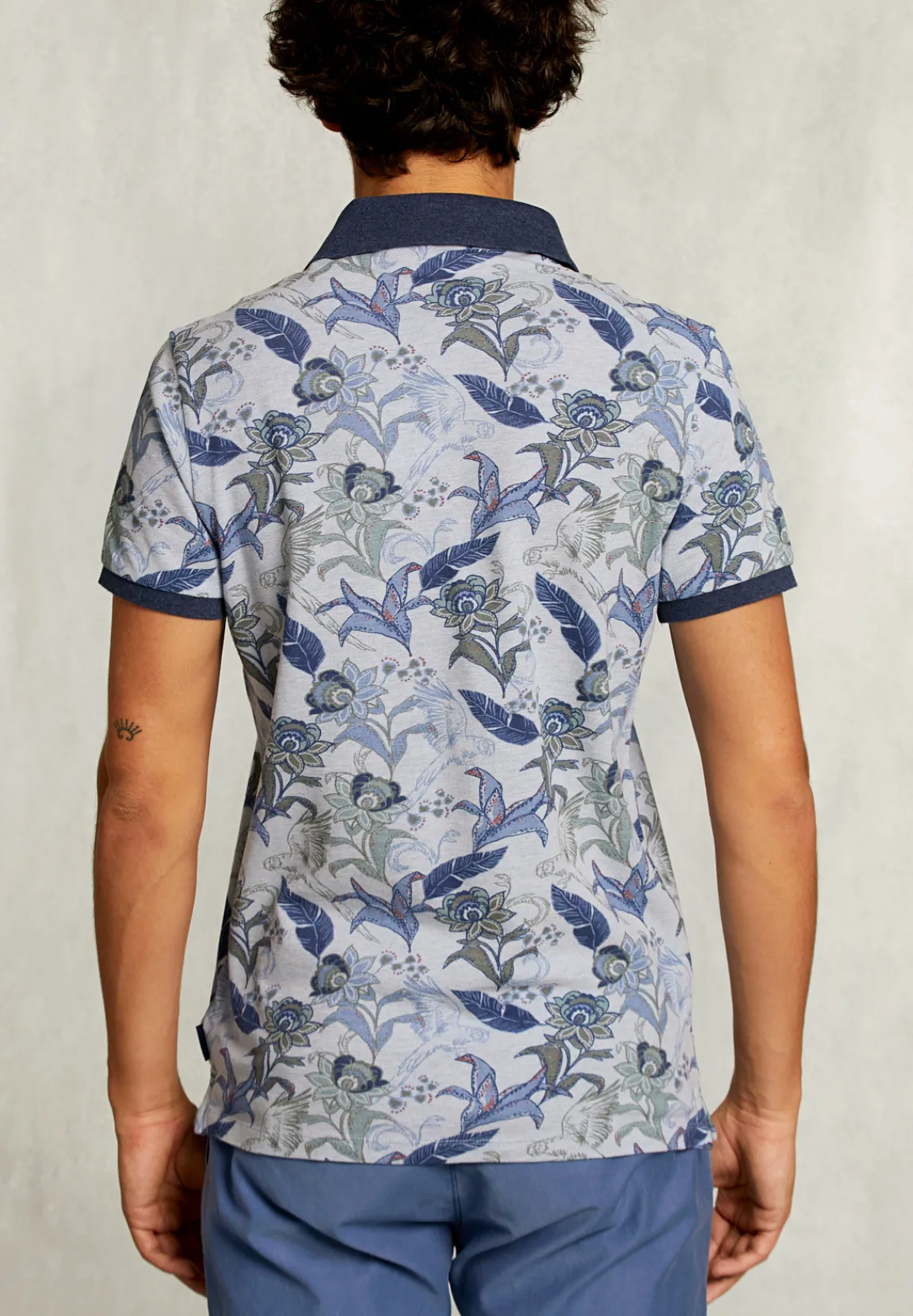 Outlet River Woods Custom fit katoenen polo bloemenprint lt mombasa mix -