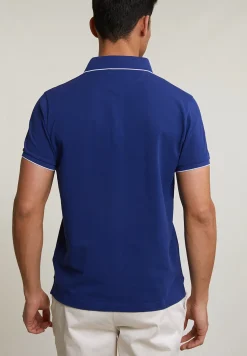 Discount River Woods Custom fit katoenen polo royal blue -