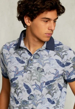 Outlet River Woods Custom fit katoenen polo bloemenprint lt mombasa mix -